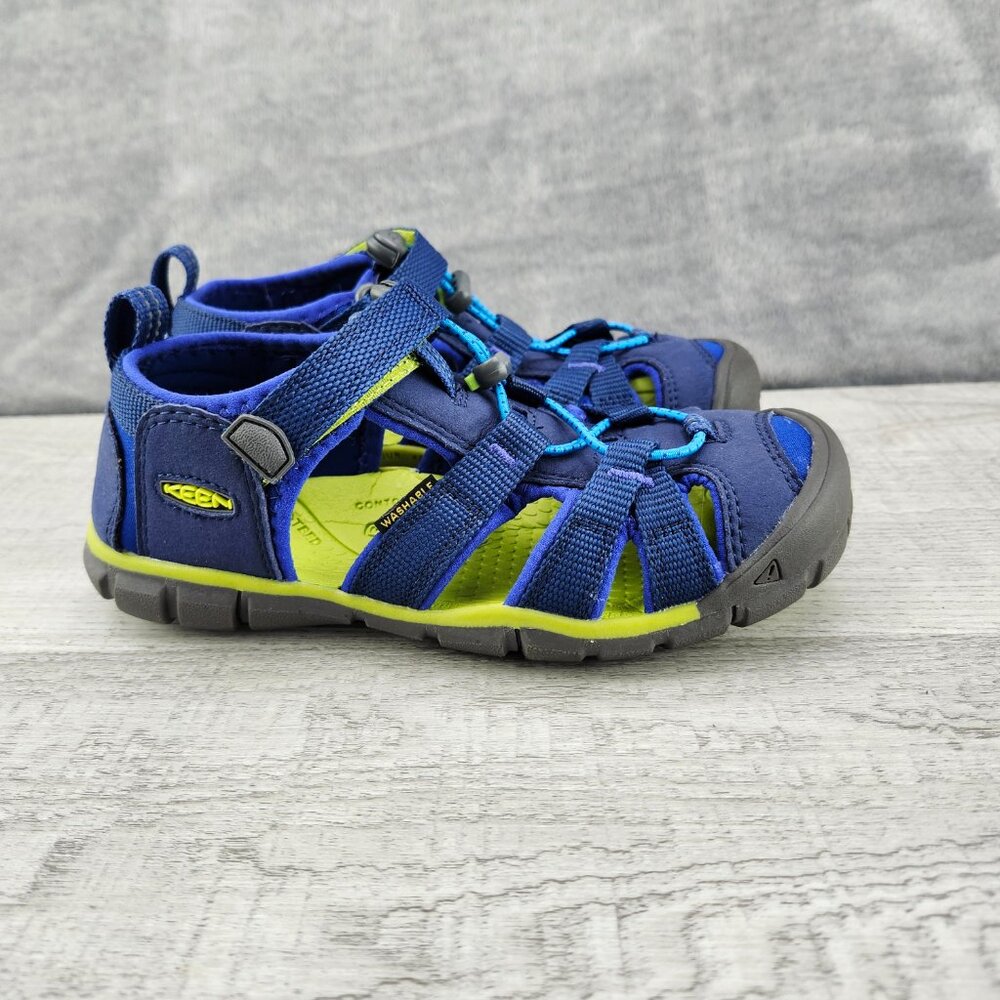 Keen Seacamp II CNX Unisex Size 2 (EU34) Blue Depths Chartreus Closed Toe Sandal - Picture 5 of 15
